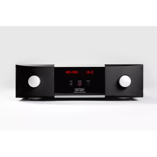 №5206 - Black - Mark Levinson № 5206 preamplifier with Pure Path fully discrete, direct-coupled, dual-monaural line-level class A preamp circuitry, MM/MC phono stage, and Main Drive headphone output. - Front image number null
